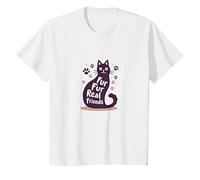 Fur Fur Real Friends - Zampa di Gatto, per Amanti degli Animali Domestici Maglietta, Bambini, Bianco, 3 Anni