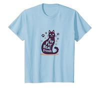 Fur Fur Real Friends - Zampa di Gatto, per Amanti degli Animali Domestici Maglietta, Bambini, Celeste, 3 Anni