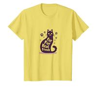 Fur Fur Real Friends - Zampa di Gatto, per Amanti degli Animali Domestici Maglietta, Bambini, Limone, 3 Anni