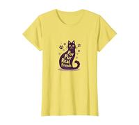 Fur Fur Real Friends - Zampa di Gatto, per Amanti degli Animali Domestici Maglietta, Donna, Limone, M