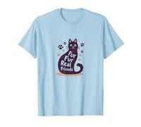 Fur Fur Real Friends - Zampa di Gatto, per Amanti degli Animali Domestici Maglietta, Uomo, Celeste, 3XL