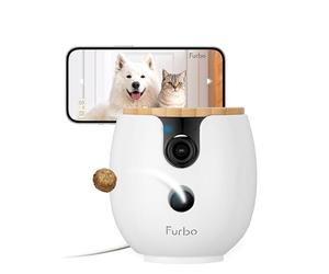Furbo Mini 360º New Pet Camera: Home Security Camera w/Barking/Meowing Alerts, Rotating Pet Treat Dispenser w/Phone App, Smart Indoor Cam with 2-Way Speaker & Night Vision (No Subscription Required)