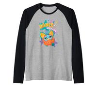 Furby Dance Dah No Lah Fun Party Dancing Happy Orange Furby Maglia con Maniche Raglan