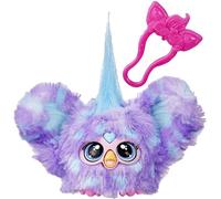 Furby Hasbro Furblets Groo-Vee Peluche Elettronico in Miniatura, Giocattolo di Peluche per Bambini e Bambine dai 6 Anni in Su, Collezionabile Lilla e Azzurro con Clip Portachiavi