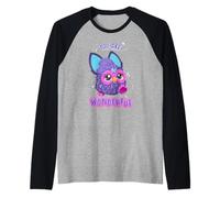 Furby You Are Wonderful Adorable Purple Furby Maglia con Maniche Raglan