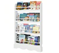 Furchen Libreria per Bambini,Libreria Montessoriana per Bambini,con 4 Ripiani,Libreria da parete per Cameretta e Stanza dei Giochi, Bianco 118 x 80 x 13 cm Reading Nook: vuoi che i tuoi figli si allon