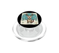 Furetto che canta canti natalizi natalizi retrò per le vacanze invernali PopSockets PopGrip per MagSafe