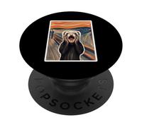 Furetto Urlo Pittura Divertente Proprietario Di Animali Che Urla Amante Dell' PopSockets PopGrip Adesivo