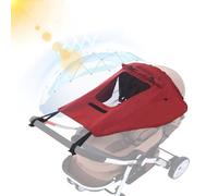 Furforstk parasole passeggino universale con protezione UV 50+ parasole ovetto impermeabile ombrellino parasole passeggino con finestrella e alette parasole, parasole per passeggino (rosso)