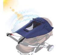 Furforstk parasole passeggino universale con protezione UV 50+ parasole ovetto impermeabile ombrellino parasole passeggino con finestrella e alette parasole, parasole per passeggino (blu)