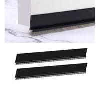 Furforstk paraspifferi sottoporta 2 strisce paraspifferi porta, 5 cm, Nero | Protegge efficacemente da freddo, polvere e rumore; consente di risparmiare sui costi di riscaldamento; facile installazione