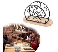 Furforstk porta tovaglioli da tavolo, portatovaglioli da tavola, portatovaglioli bar, porta tovaglioli cucina, napkin holder, Base in legno e telaio in acciaio inox, più stabile (Fiore)