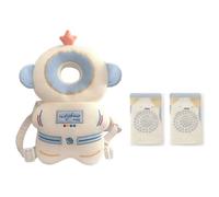 Furforstk protezione testa bambino con ginocchiere caschetto primi passi Traspirante casco neonato primi passi per gattonare e camminare, Regolabile (Astronauta)