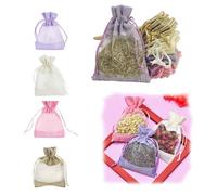 Furforstk sacchetti lavanda vuoti 20 pezzi sacchettini per lavanda vuoti 10x14cm sacchetti organza, sacchetti confetti, Efficace protezione antitarme per gli armadi (Viola Grigio Rosa Bianco)