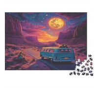 Furgone da viaggio in un canyon al chiaro di luna Puzzle 1000 Pezzi per Adulti Puzzle di Carta Gioco per Famiglia Attività Rilassante Decorazione Casa Regalo 52x38cm 1000pcs