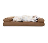 FurHaven - Cuccia in Gel rinfrescante, per Cani di Taglia Grande, con Cuscini Rimovibili e Copertura Lavabile, per Cani Fino a 43 kg, Divano Trapuntato, Jumbo/XL, Marrone Caldo