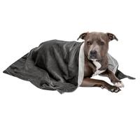 Furhaven Large Waterproof Two-Tone Luxe Velvet Dog Blanket, Washable - Granite Gray, Large