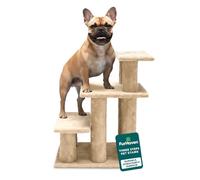 Furhaven Steady Paws Multi-Step Pet Stairs for High Beds & Sofas - Cream, 4-Step