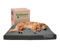 Furhaven XL Memory Foam Dog Bed Water-Resistant Indoor/Outdoor Logo Print Oxford Polycanvas Mattress w/Removable Washable Cover - Stone Gray, Jumbo (X-Large)