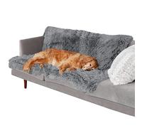 Furhaven XL Waterproof Calming Plush Long Faux Fur & Velvet Dog Blanket, Washable - Gray, Extra Large