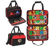 FURIMETY Speed Cube Custodia per contenere oltre 30 cubi Rubix e timer con tracolla, borsa portaoggetti per cubi magnetici strani, supporti per cubi, manuali di istruzioni, nero, solo borsa