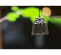 Furin Giapponese Vento Bell Campanello Takaoka Metallo Craft Fukuro Gufo Marrone