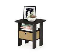 Furinno Andrey tavolino comodino con cassetto portaoggetti, Espresso/Marrone
