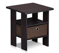 Furinno Andrey tavolino comodino con cassetto portaoggetti, Noce Scuro