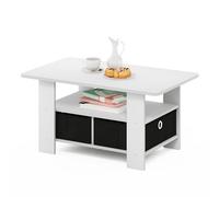 Furinno Andrey Tavolino con cassetto del bidone, bianco/nero