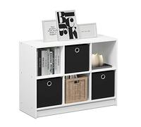 Furinno Basic 3 x 2 Libreria con Scomparti, Bianco / Nero, 99940Wh / Bk