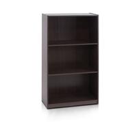 Furinno Basic Libreria a 3 Ripiani con Ripiani, Marrone Scuro