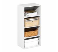 Furinno Basic Libreria a 4 Ripiani, Scaffale, Organizzatore, 11 x 17 x 35, Bianco