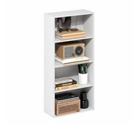 Furinno Basic Libreria a 4 Ripiani, Scaffale, Organizzatore, 7 x 17 x 35, Bianco