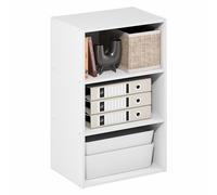 Furinno Basic Libreria Aperta a 3 Ripiani, Scaffale, Organizzatore Portaoggetti, 29 x 42.2 x 67.1 cm, Bianco
