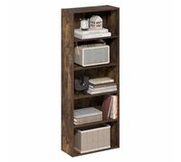 Furinno Basic Libreria Aperta a 5 Ripiani, Scaffale, Organizzatore Portaoggetti, 18.5 x 42.2 x 110.9 cm, Pino Ambra