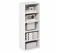 Furinno Basic Libreria Aperta a 5 Ripiani, Scaffale, Organizzatore Portaoggetti, 29 x 42.2 x 110.9 cm, Bianco