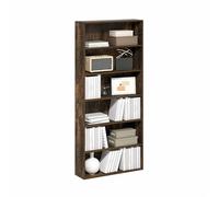 Furinno Basic Libreria Aperta a 6 Ripiani, Scaffale, Organizzatore Portaoggetti, 16.8 x 60 x 134 cm, Pino Ambra