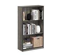 Furinno Basic Librerie, Legno, Rovere Francese Grigio/Nero, Taglia Unica