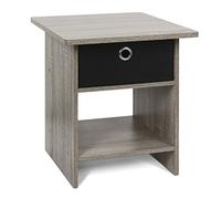 Furinno Bin Drawer Tabelle Finali, Legno, French Oak Grey/Black