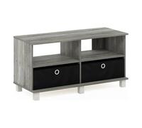 Furinno Centro di Intrattenimento TV, Legno, French Oak Grey/Black