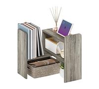 Furinno Classico Scaffale per Libri da scrivania, Legno ingegnerizzato, Quercia Francese, 17.02 (D) x 60.20 (W) x 39.80 (H) cm