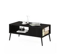 Furinno Claude Tavolino in Stile Mid Century con Gambe in Legno, Espresso, 50.01 (D) x 100.00 (W) x 45.01 (H) cm