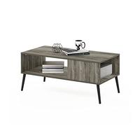 Furinno Claude Tavolino in Stile Mid Century con Gambe in Legno, Quercia Francese, 50.01 (D) x 100.00 (W) x 45.01 (H) cm