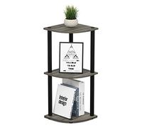 Furinno Consolle ad Angolo French Oak Grey/Black 3 livelli