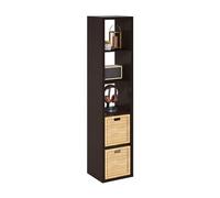 Furinno Cubicle Apri indietro Decorativo Cubo verticale Organizer per riporre oggetti, 5 cubi, Rovere Scuro