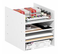 Furinno CUBICLE inserto per cubo, organizer per cubi a 3 ripiani, accessorio a 3 livelli, compatibile con Furinno Triple Thick Cubes e Ikea Kallax, per organizzazione e contenimento, bianco