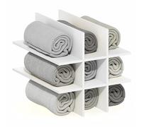 Furinno CUBICLE inserto per cubo, organizer per cubi a 9 scomparti, accessorio a ripiano, compatibile con Furinno Triple Thick Cubes e Ikea Kallax, per organizzazione e contenimento, bianco