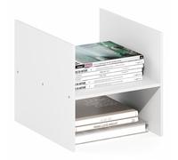 Furinno CUBICLE inserto per cubo, organizer per cubi con ripiano a H, accessorio a 2 livelli, compatibile con Furinno Triple Thick Cubes e Ikea Kallax, per organizzazione e contenimento, bianco