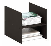 Furinno CUBICLE inserto per cubo, organizer per cubi con ripiano a H, accessorio a 2 livelli, compatibile con Furinno Triple Thick Cubes e Ikea Kallax, rovere scuro nero