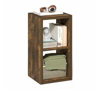 Furinno CUBICLE Libreria 2 Cubi Struttura Spessa, Libreria Reversibile Orizzontalmente e Verticalmente con Schienale Aperto, per Soggiorno, Camera da Letto, Home Office, Pino Ambra